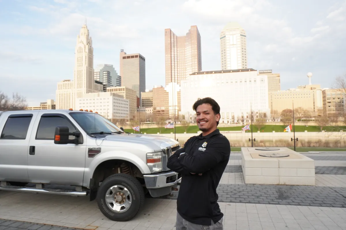Edgar Munoz, owner of Iron Edge Outdoor Services, Columbus OH