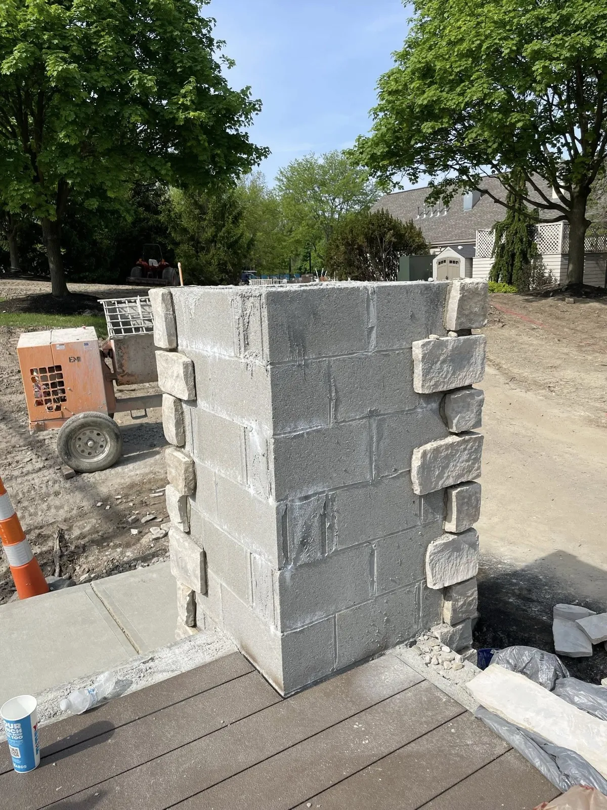 Block pillar construction, Columbus OH by Iron Edge Outdoor